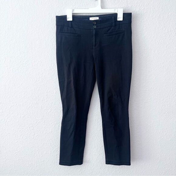 Anthropologie The Essential Slim Black Trouser Pants Business Casual Size 8 - Picture 1 of 8